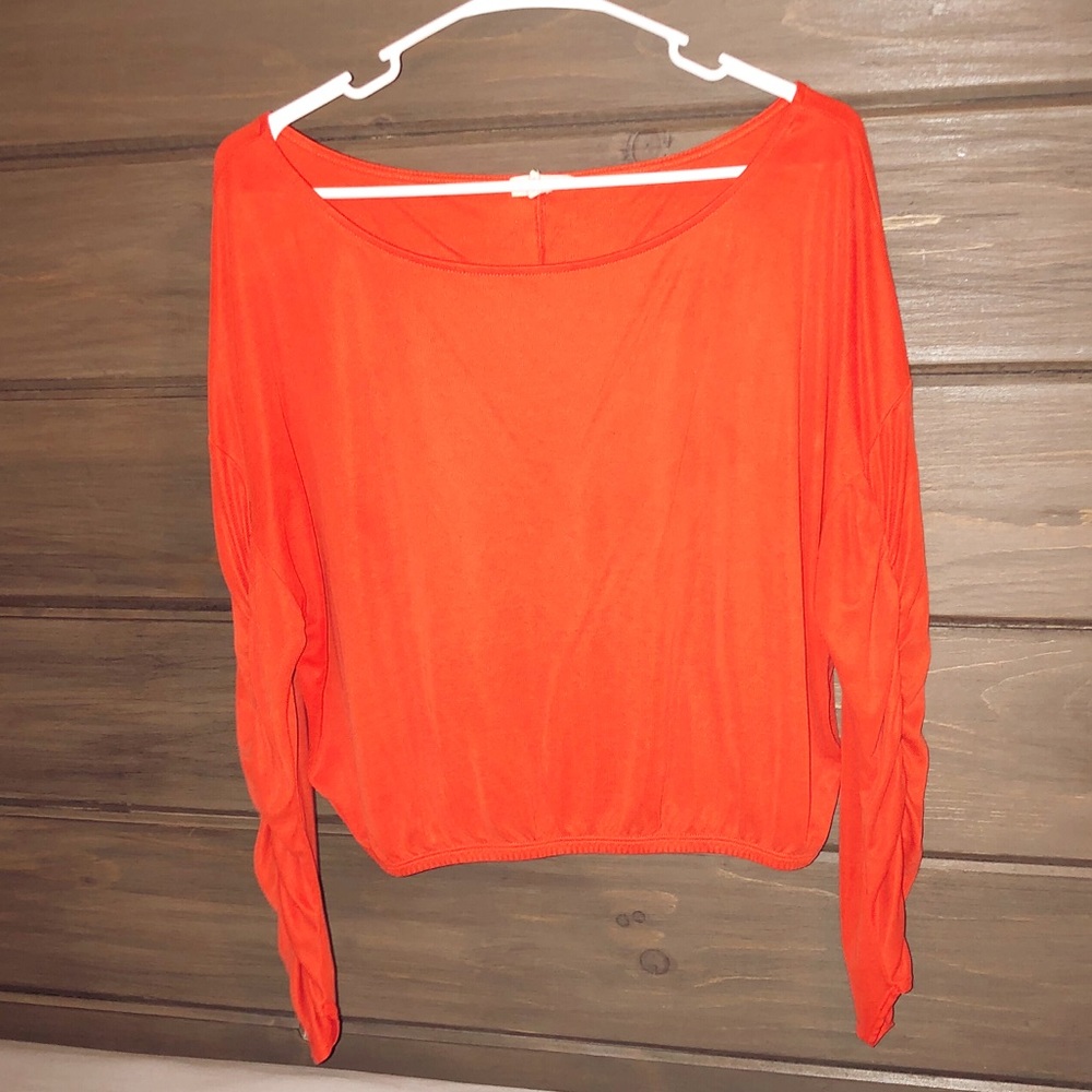 Red orange long sleeve top